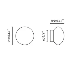 Plafonnier & Spot|Applique*Faro Applique ou plafonnier, Nubo 120, , IP44, LED, 2700K, 362 lm, L12cm, H12cm - noir mat