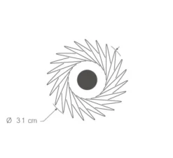 Applique|Plafonnier & Spot*Piatoni Applique ou plafonnier, Pianumayö, , Ø31cm, H17cm - bois de bouleau noir