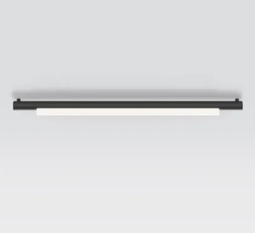 Applique ou plafonnier, Pipeline 125, corps noir et embouts noirs, dim coupure de phase, LED, 2700K, 716lm, H125cm, L5cm - A-N-D