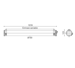 Plafonnier & Spot|Applique*Sammode Applique ou plafonnier, Pissarro 100, , IP66, LED, 3000K, 2100 lm, Ø10cm, H101,8cm - laiton