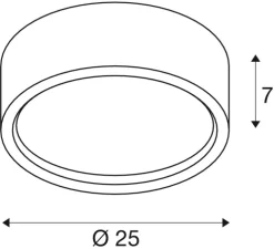 Applique ou plafonnier, Plastra, prêt à peindre, blanc, LED, 3000K, 990lm, Ø25cm, H7cm - SLV
