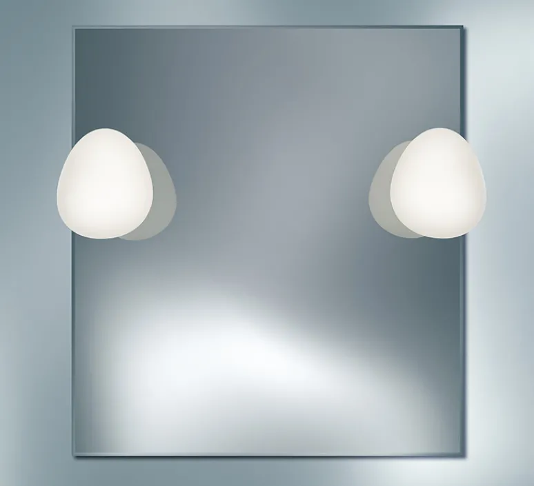 Plafonnier & Spot|Applique*Foscarini Applique ou plafonnier pour miroir, Gregg Piccola, blanc, IP44, L13cm, H12cm - miroir, blanc