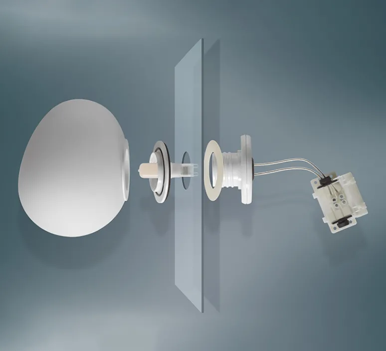 Plafonnier & Spot|Applique*Foscarini Applique ou plafonnier pour miroir, Gregg Piccola, blanc, IP44, L13cm, H12cm - miroir, blanc