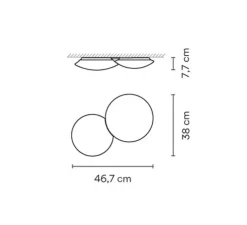 Applique ou plafonnier, Puck 5432, blanc, LED, 2700K, 1760 lm, L46,7cm, H38cm - Vibia