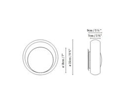 Applique|Plafonnier & Spot*B.lux Applique ou plafonnier, Ring W1, , Ø25cm, H9cm - noir