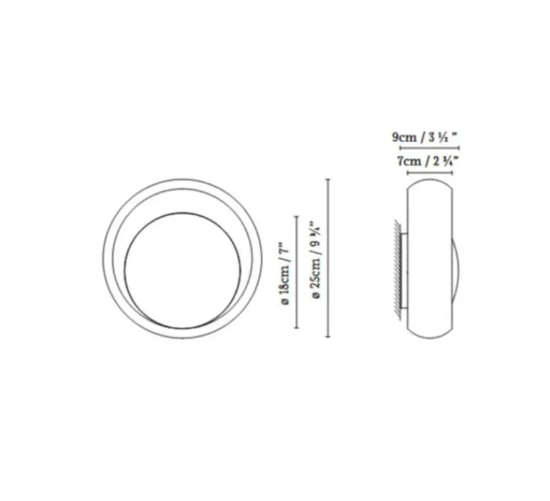 Applique|Plafonnier & Spot*B.lux Applique ou plafonnier, Ring W1, , Ø25cm, H9cm - noir