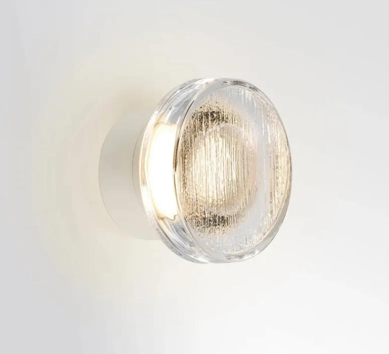 Applique|Plafonnier & Spot*Marset Applique ou plafonnier, Roc, , IP65, LED, 2700K, 928lm, Ø14cm - transparent et blanc