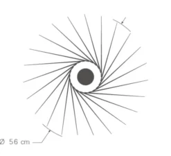 Applique|Plafonnier & Spot*Piatoni Applique ou plafonnier, Sanpedrö, , Ø56cm, H13,5cm - bois de bouleau noir