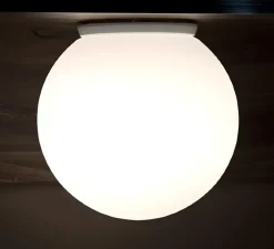 Plafonnier & Spot|Applique*Zangra Applique ou plafonnier salle de bain, light.o.091, verre soufflé , IP65, Ø40cm, H40cm - blanc