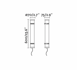 Plafonnier & Spot*Faro Applique ou plafonnier, Scuba, , IP66, LED, 3000K, 3200lm, L60cm, H7cm - chrome