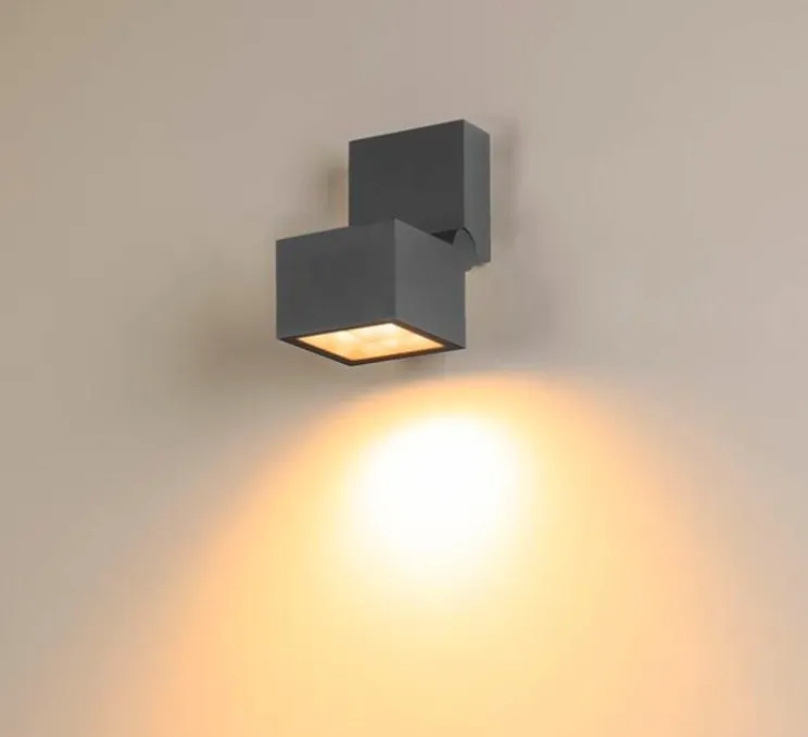 Applique ou plafonnier, S-Cube, anthracite, IP65, LED, dim, 2700/3000K, 1000/1200 lm, L9,5cm, H9,5cm - SLV