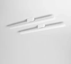 Applique ou plafonnier, S14D, porcelaine, blanc, tubulaire opaline, dim, L50cm, H6cm - Nedgis