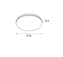 Applique|Plafonnier & Spot*SLV Applique ou plafonnier, Sima, détecteur de mouvement, , IP44, , 3000K, 2200 lm, Ø30cm, H5,8cm - blanc