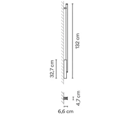 Applique ou plafonnier, Spa 5993, noir, IP44, LED, dim Dali, 2700K, 1560 lm, L132cm, P6,6cm - Vibia
