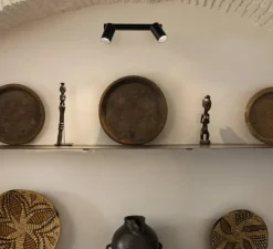 Applique ou plafonnier, Stan 2L, noir mat, orientable, L33,6cm, H9,8 cm max - Faro