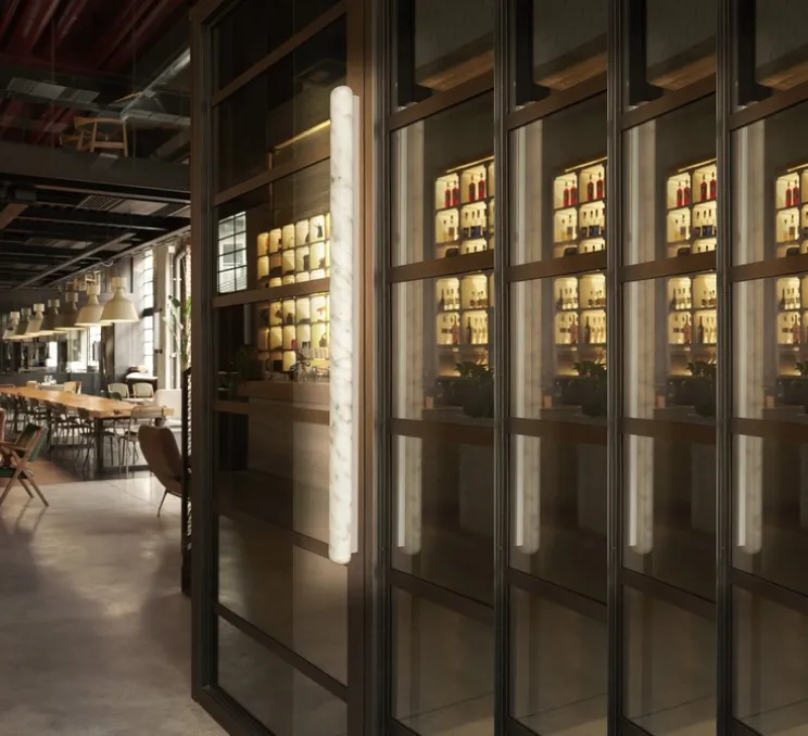 Applique ou plafonnier, Stiletto Shard, Marbre blanc, LED, dim, 4000K, lm, L6cm, H120cm - Slide