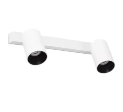 Applique ou plafonnier, Stan 2L, blanc mat, orientable, L33,6cm, H9,8 cm max - Faro