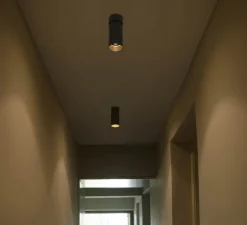 Plafonnier & Spot|Applique*Faro Applique ou plafonnier, Stan, , GU10, orientable, Ø6cm, H15cm - noir