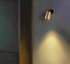 Plafonnier & Spot|Applique*Faro Applique ou plafonnier, Stan, , GU10, orientable, Ø6cm, H15cm - or et noir