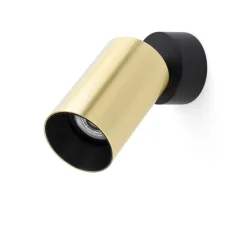 Plafonnier & Spot|Applique*Faro Applique ou plafonnier, Stan, , GU10, orientable, Ø6cm, H15cm - or et noir