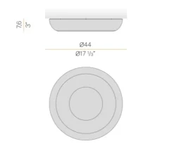 Applique ou plafonnier, Superbold 44, bronze, IP40, LED, dim, 2700K, 1414 lm, Ø44cm, H7,6cm - Panzeri