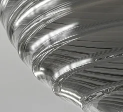 Applique ou plafonnier, Tacoma Surface, noir mat, abat-jour Tacoma Ribbed Glass fumé, IP44, Ø13,5cm, P15,4cm - Astro