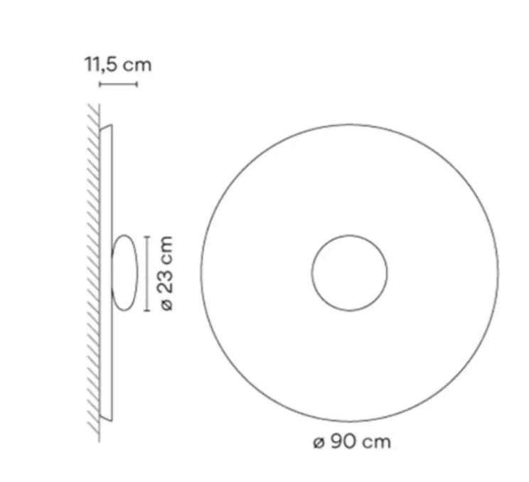 Applique ou plafonnier, Top 1170, rose, LED, 2700K, 4056lm, Ø90cm, P11,5cm - Vibia