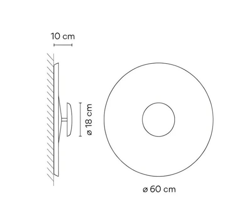 Plafonnier & Spot*Vibia Applique ou plafonnier, TOP, 1160, , LED, dim, 2700K, 2880 lm, Ø60cm, H60cm - rose