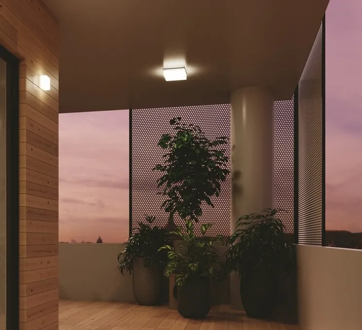 Applique ou plafonnier, Togo Square M, blanc, IP65, LED, dim, 3000-6500K, 2400 lm, L25cm, H25cm - Nedgis