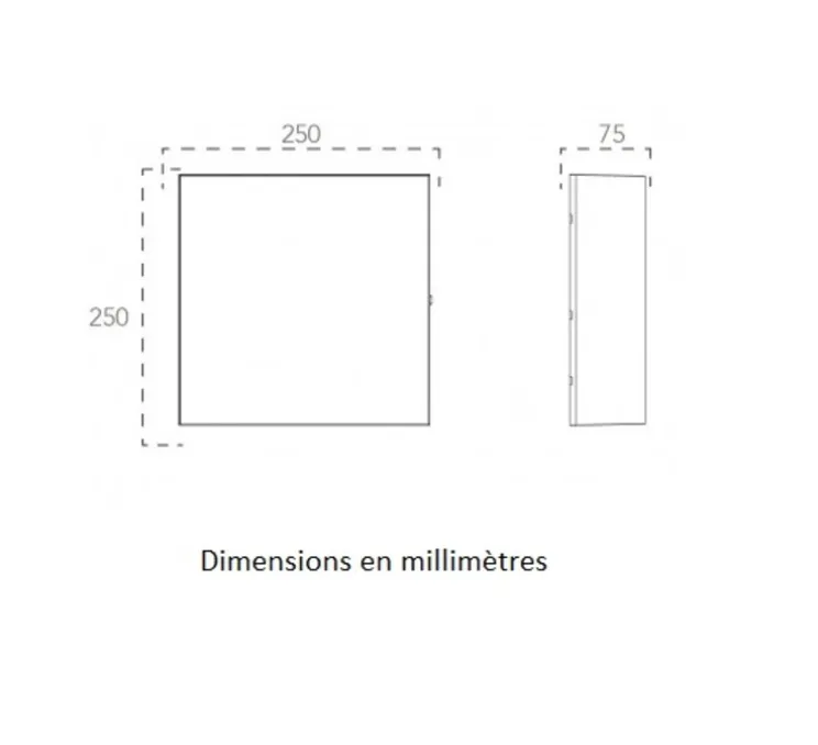 Applique ou plafonnier, Togo Square M, blanc, IP65, LED, dim, 3000-6500K, 2400 lm, L25cm, H25cm - Nedgis