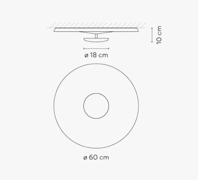 Plafonnier & Spot|Applique*Vibia Applique ou plafonnier, Top 1160, , LED, 2700K, 2880lm, Ø60cm, H10cm - bleu L1