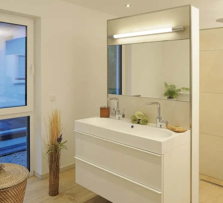 Applique ou plafonnier, Trukko 60, plastique, zinc, LED, 3000K, 450lm, IP44,L60cm, H4cm - Slv