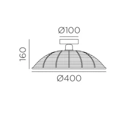 Applique ou plafonnier, Trenza, naturel, Ø40cm, H16cm - MDC