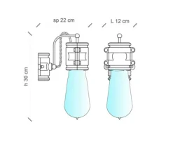 Applique ou plafonnier, Urban C1523, rouge vintage, Ø12cm, H26cm - Ferroluce