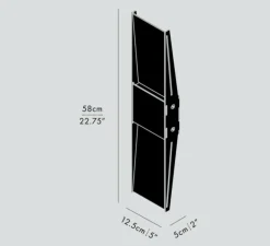 Applique ou plafonnier, Vector, acier poli LED, dim, 2700K, L12,5cm, H58cm - A-N-D