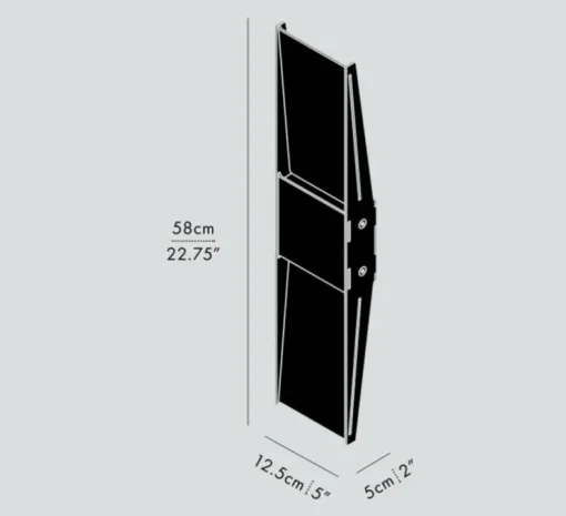 Applique ou plafonnier, Vector, acier poli LED, dim, 2700K, L12,5cm, H58cm - A-N-D