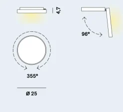 Applique ou plafonnier, Venere W1, blanc, LED, 2700K, 2100 lm, Ø25cm, H4,7cm - Rotaliana