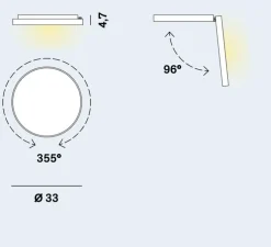Applique ou plafonnier, Venere W2, blanc, LED, 2700K, 3600 lm, Ø33cm, H4,7cm - Rotaliana