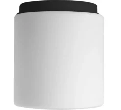 Applique ou plafonnier, Verre soufflé, blanc & noir, IP40, Ø18,4cm, H20cm - Zangra