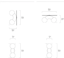 Plafonnier & Spot|Applique*A-N-D Applique ou plafonnier, Vine celling wall, , LED, 3000K, lm, L15cm, H42cm - chrome