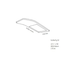 Plafonnier & Spot*Tunto applique, Plafonnier LED, Butterfly, 02, , 3000K, L23cm - chêne