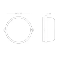 Applique*Zangra Applique, plafonnier, light.o.127, , IP54, Ø17cm, P11cm - blanc, verre transparent