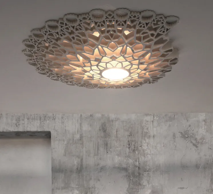 Applique, plafonnier, Notredame, blanc, L83cm, Ø98cm, H11cm, 1520lm, 3000K - KARMAN