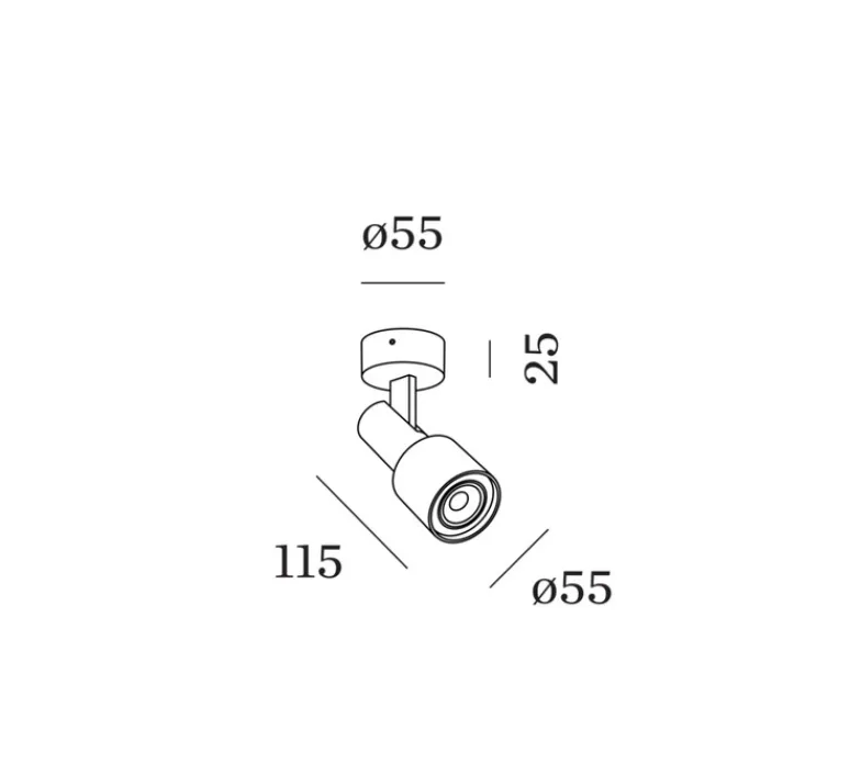 Plafonnier & Spot|Applique*Wever&Ducré Applique, plafonnier, Sara On Base 1.0, , Ø5,5cm, H15cm - Wever & Ducré noir