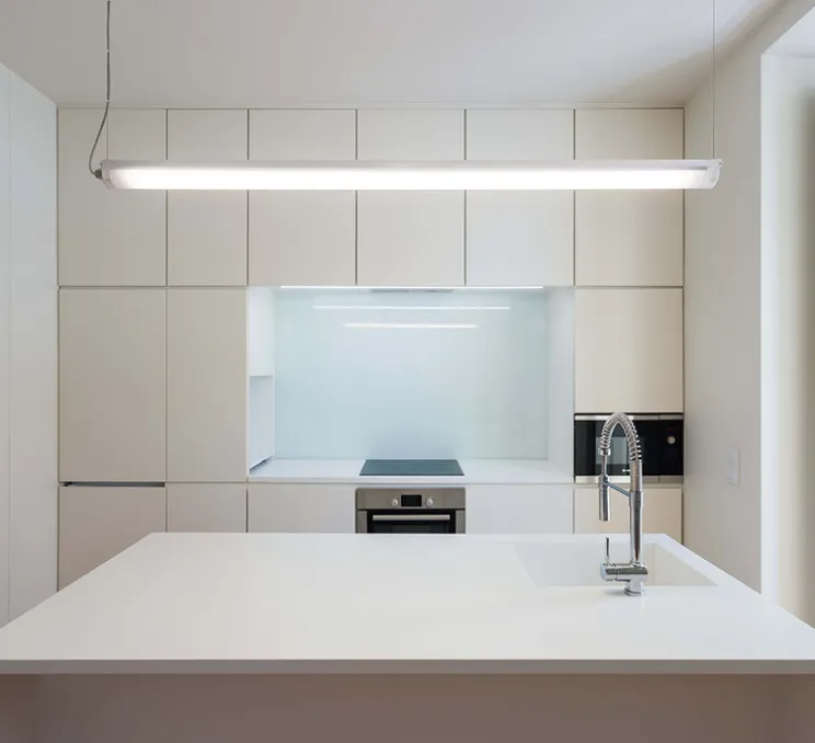 Applique, Plafonnier Tubo 70, blanc, IP67, LED, 4000K, 4500 lm, L147cm, H7cm - O/M Light