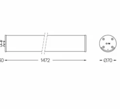 Applique, Plafonnier Tubo 70, blanc, IP67, LED, 4000K, 4500 lm, L147cm, H7cm - O/M Light