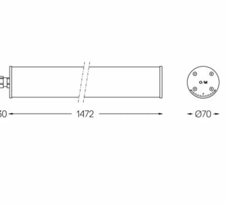 Applique, Plafonnier Tubo 70, blanc, IP67, LED, 4000K, 4500 lm, L147cm, H7cm - O/M Light
