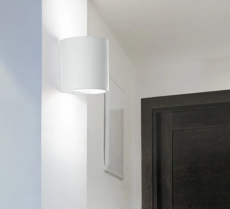 Applique*Nedgis Applique plâtre, Vertbois, prêt à peindre, Kenza, , Ø11cm, H11,5cm - blanc