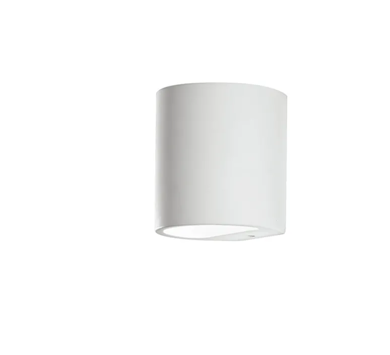 Applique*Nedgis Applique plâtre, Vertbois, prêt à peindre, Kenza, , Ø11cm, H11,5cm - blanc