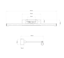 Applique*Astro Applique pour tableaux, Goya 460 Led, , LED, dim, 2700k, 821 lm, L46cm, H5,6cm - nickel brossé